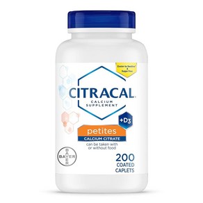 Citacal Petites 400mg 구연산칼슘 쉽게 흡수되고 잘 용해됨 12.5mcg (500 IU) 비타민 D3 12세 이상 뼈 건강 지원 작고 삼키기 쉬운 캡, 1개