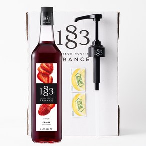 1883 스트로베리(딸기) 시럽 1000ml+1883 시럽펌프(트루시트러스 사은품), 1개, 1000ml