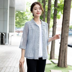 엄마옷 시원한나염 자켓형블라우스 BL207018마담 미시 중년여성 빅사이즈 할머니옷 50대 60대 70대