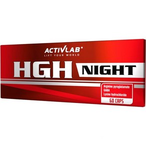 [B009CN6EU6] ActIvlab HGH 나이트 - 60 캡슐 아르기닌 가바 라이신I 잠들기 전 집중력 조직 감소 근력이 증가하고 근육량이 빠르게 증가합니다., 1개, 60정