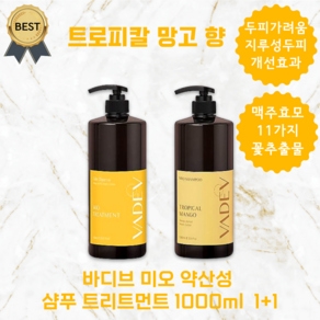 바디브 미오 약산성 샴푸 헤어 트리트먼트 1000ml 1+1 set