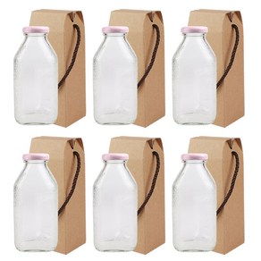 가인글로벌 사각델몬트300 핑크캡 + 포장박스 세트, 6세트, 300ml