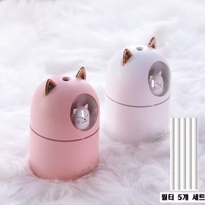 야옹이 가습기 애완 고양이 300ml 대용량 미니가습기 USB 가습기 무드등 필터 5개포함 KC인증 대량구매