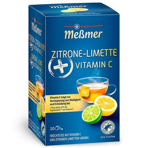 독일 메쓰머 messme Lemon Lime + Vitamin C 레몬 라임 + 비타민C 과일차, 1개, 50g