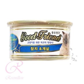 로즈밀 참치+게살 캔 85G 고양이습식캔 고양이참치캔, 1개