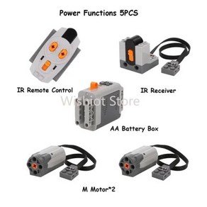 Legoeds 호환 MOC 기술 전원 기능 M 모터 8883 수정된 원격 제어 전원 그룹 트레인 리튬 배터리 박스 9686, 5) 5PCS-2