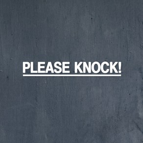 라인 please knock 노크표시 도어 스티커, 흰색