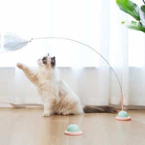 다묘집사 고양이 UFO 혼자노는 낚시대 장난감, 3. 연두ufo, 1개
