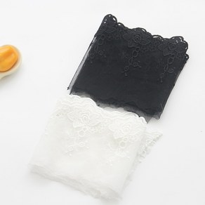 원단킹 망사레이스] 10cm 금잔화레이스 2colo(ss750), 블랙, 1개