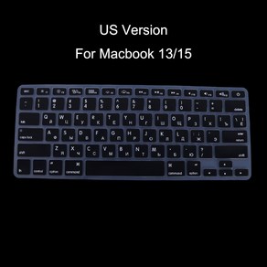 실리콘 러시아 키보드 커버 스킨 미국 버전 MacBook에 대한 내구성 RUS 스티커 AIR Po US 키패드 표준, 검은색, 1개