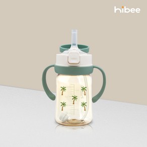 [100%국내제조]하이비 PPSU 에잇벤트 원터치 빨대컵(빨대2종포함), 170ml, 1개, 야자수올리브그린