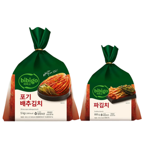 비비고 포기배추김치 5kg+파김치 800g 세트