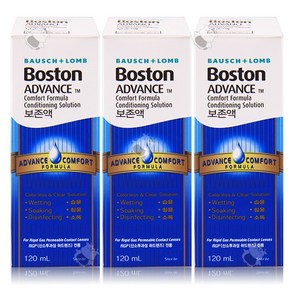 보스톤 바슈롬 어드밴스 렌즈 보존액, 120ml, 3개