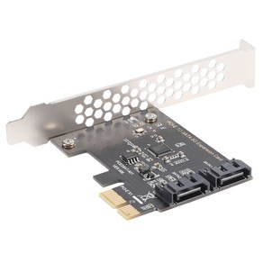 PCIe PCI Expess to SATA3.0 2포트 SATA III 6G 확장 컨트롤러 카드 어댑터, 검은색