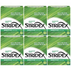 스트라이덱스 센시티브 각질 피지 블랙헤드 제거 클렌징패드 90매 6개세트 대용량 Stridex Medicated Acne Pads Sensitive