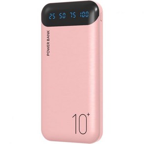 파워 뱅크 10000mAh 휴대용 충전기 슬림 외장 배터리 팩(USB 2.4A 출력 2개와 USB C 인/아웃이 화웨이 아이폰 15 14 13 12 iPad 삼성 갤럭시 S20