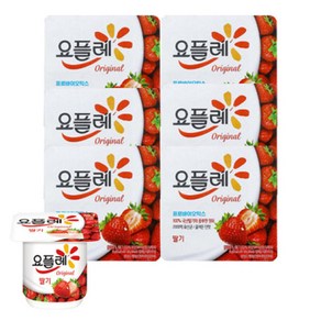 빙그레 요플레 딸기 라이트 요거트 유치원 어린이집 간식, 85g, 36개