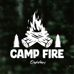 디자인황소 캠핑 스티커 캠핑카 카라반 카고트레일러 데칼 차박 데코스티커 04 CAMP FIRE, 1개, Lage 사이즈