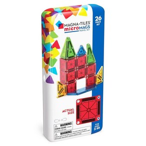 MAGNA-TILES micoMAGS 26피스 여행용 자석 구조 세트 - 대담한 색상 오리지널 빌딩 브랜드 150507