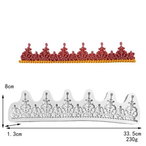 왕관모양 실리콘 장식 몰드 베이킹 케이크 베이커리, 1개