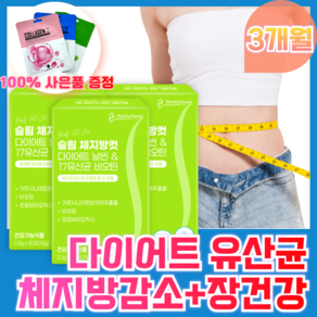 다이어트 유산균 날씬 17종 식약청 인증 체지방컷 단기간 다이어트 보조제 헬시바이오, 3개, 30회분