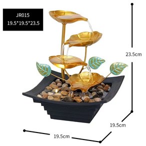 실내 탁상용 미니 분수 물멍 lotus leaf tabletop Fountains zen 요가 명상 폭포 자연 바위와 따뜻한 노란색 빛 거실 장식 인공폭포 실내분수대