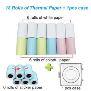 잉크가 필요없는 무선 프린터 블루투스 열전사 300DPI 휴대폰 527933, 2)18 pape 1 Case