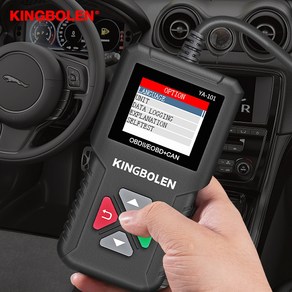 자동차스캐너 자동차진단기 KINGBOLEN YA101 전체 OBD2 기능 EOBD 진단 도구 코드 리더 12V 점검 엔진 무료 업데이트, 1개