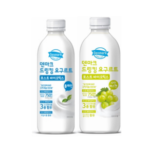 덴마크 드링킹요구르트 750mLx3병(플레인2+샤인머스캣1)혼합무배, 750ml