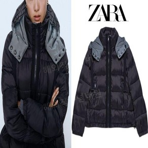 ZARA 자라 스탠드업 패딩 후드 점퍼 다운 코튼