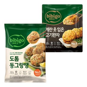 CJ 비비고 도톰동그랑땡 560g X 1개 + 계란옷입은 고기완자 480g X 1개, 1세트, 1.04kg