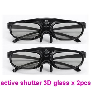 충전식 링크 액티브 셔터 안경 내장 준비 프로젝터용, 1. 2pcs 3D glasses