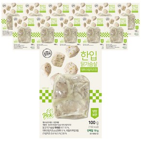 참프레 한입 소스 닭가슴살 대파크림치즈맛 100g x 12개 / 큐브닭가슴살