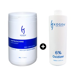 코겐 하이라이트 브리치 파우더 탈색약 500ml + 코겐 산화제 6% 1000ml