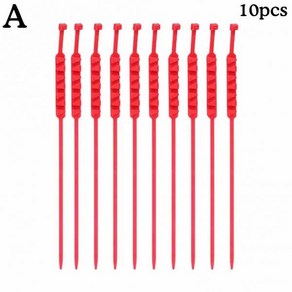 타이어 스노우 체인 미끄럼방지 오토바이 바이크 자전거 겨울용 휠 케이블타이 비상 도구 10 개, Red 10pcs