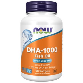 NOW 보충제 DHA 1 000 뇌 지원 추가 강도 1 000 mg DHA 90 Softgel