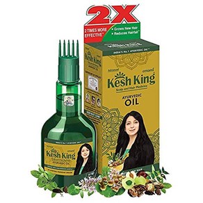 KESH KING Ayuvedic Hai Oil  Hebal Oil with Bh KESH KING 아유르베다 헤어 오일  브링그라즈 & 아믈라가 함유된 허브 오일 , 1개