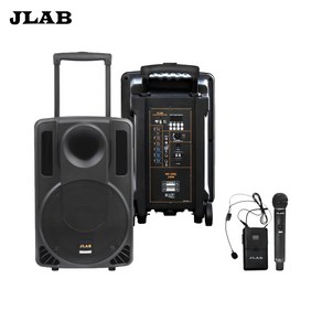 JLAB MK-160Q 10인치 블루투스 캐리어형 충전식 앰프 스피커 무선마이크2개 240와트, 헤드셋+헤드셋