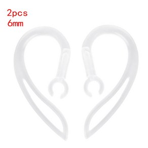 6mm Bluetooth 호환 이어폰 투명한 소프트 실리콘 이어 후크 루프 클립, 2pcs