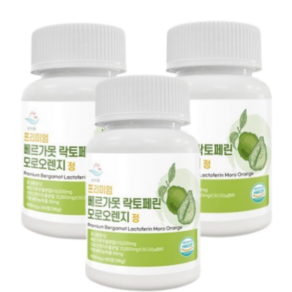 베르가못 락토페린 프리미엄 모로오렌지 정 600mg 식약처인증 HACCP, 3개, 60정