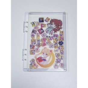 A5사이즈 세일러문 아크릴 노트 쉐이커 노트DIY, 8cm1개+2cm50개