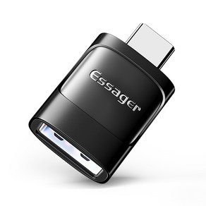 Essage C타입 A타입 5핀 to C타입 변환 OTG 젠더, 2개, 블랙, USB 3.0 to C타입