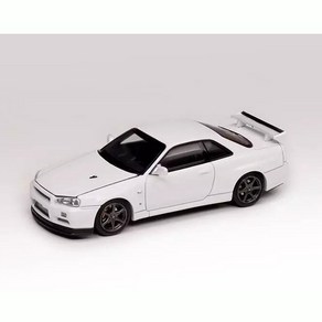 모터헬릭스 1:64 닛산 스카이라인 GT-R R34 V-Spec II 펄 화이트 (후드 오픈), 1개