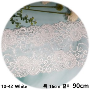 dklace 스판레이스 10-42 왕장미 레이스 2 colo ( 16cm (1yd 5yd 10yd) 기준 ), White (90cm_1yd)