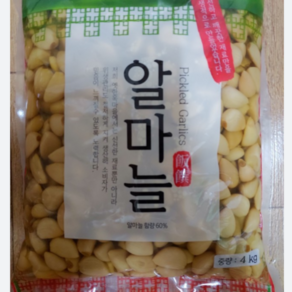 업소용 알마늘 4kg 반찬 대용량 마늘절임 장아찌, 종이박스, 1개