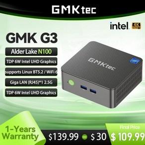 일체형PC GMKtec 데스크탑 컴퓨터 GMK G3 NUCBOX 윈도우 11 프로 알더 레이크 N100 인텔 12 세대 BWiFi 6