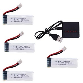 실내 레이싱 드론 장난감용 충전기 포함 Lipo 배터리 1S 3.7V 3.8V 500mAh 721855 30C PH2.0 플매트 카펫 매트 러그, [02] 4B C, 1개