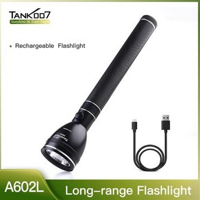 고휘도손전등 다기능랜턴 써치라이트 TANK007 A602L 고출력 경찰 장거리 미국 LED 라이트 USB 18650 충전식 강력한 토치 3 모드, 1개