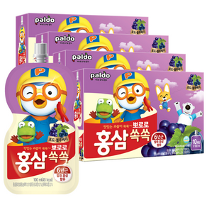 팔도 뽀로로 홍삼쏙쏙 포도블루베리맛 음료, 1L, 4개