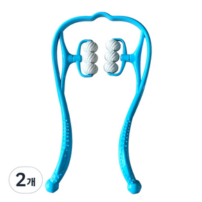 살림데이 4세대 2way 다용도 지압 롤러 셀프 휴대용 마사지기 안마기, 2개, 블루
